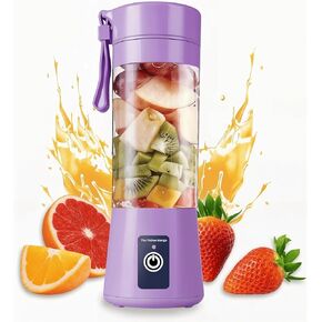 Portable Blender,Mini 6-blade Mixer for Smoothie,Milkshake, Juice, Mobile Hand juicer With USB Rechargeable For Travel, office, picnic, fitness (Black)