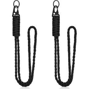 2Pcs Heavy Duty Paracord Lanyard Tactical Military Braided Lanyard Paracord Keychain Lanyard Key Rope Lanyard for Men Necklace Whistles Strap Neck Lanyards for Keys ID Badges