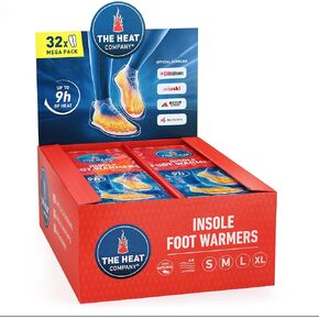 نعال تدفئة القدم من شركة THE HEAT - 6 أو 12 أو 32 زوجًا - S، M، L، XL - 9 ساعات من الدفء - دفء القدم المنشط بالهواء - طبيعي بحت - تدفئة أصابع القدم للقدمين - دفايات القدم الداخلية للنساء والرجال in Kuwait