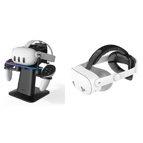 KIWI design Charging Dock and K4 Comfort Head Strap for Meta Quest 3/3S