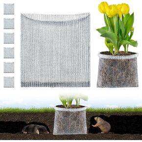 Aulock 6 Pack 1 Gallon Root Stainless Steel Guard Baskets for Plants - Heavy-Duty Gopher Bulb Wire Cages, Reusable Root Wire Baskets, Burrowing Animals Cages for Trees Flowers Bulbs Root Protect