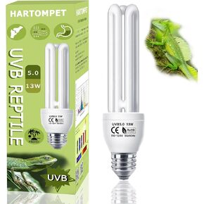 UVB Linear Tube Bulb 10.0, 13W - Desert Terrarium Lamp, Compact Fluorescent Lamp, Suit for Bearded Dragon, Leopard Gecko, Tortoise & All Desert-Dwelling Reptiles Habitat Lighting
