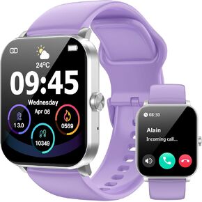 Smart Watch, Smartwatches for Men Women, 1.85" HD Fitness Tracker (Answer/Make Calls), 120+ Sport Modes, IP68 Waterproof Fitness Watch, Heart Rate/Sleep Monitor, Smartwatch for Android iOS (Black)