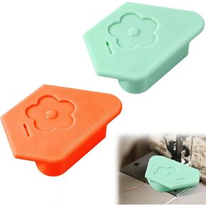 2pcs Magnetic Seam Guide for Sewing Machine, Strong Magnet Polygonal Sewing Guide with Scale Multi-Purpose Seam Hemmer Guide Sewing Machine Accessories & Supplies (Green, Pink)