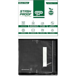 Resealable Zipper Vacuum Seal Bags 7" x 8" (100 Count) 5.5 Mil (Black and Clear) - BPA Free Commerical Grade Food Saver for Storage, Sous Vide, and Meal Prep Sealer Bag