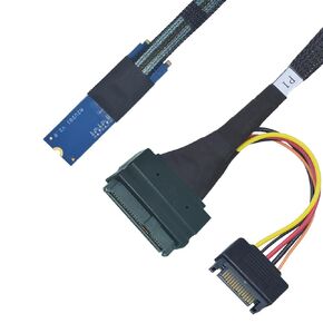 PCIE 4.0 M.2 إلى U.2 محول ، M.2 إلى SFF-8639 U.2 NVME SSD كابل مع 15Pin طاقة ، 1.6 قدم (50 سم)