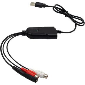 USB 2.0 Audio Converter Grabber ، RCA إلى جهاز التقاط الصوت الرقمي USB لأشرطة الكاسيت إلى محول MP3 متوافق مع Windows XP/7/8/10 و MAC OS 10.14