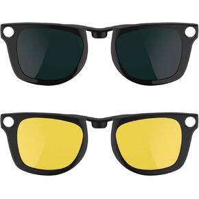 RCstyle Polarized Clip Compatible with Ray-Ban Meta Wayfarer (RW4006 Size M Standard 50-22) Smart Glasses Color Changing Clip Set (Dark Green, Black)