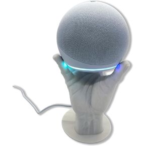 Hand Style Table Stand Holder Compatible with Amazon Alexa Smart Speaker Echo Dot (4th and 5th gen)(Off White)