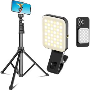 Sensyne 62" Phone Tripod Bundle with Magnetic Selfie Light, LED Fill Light Compatible with Magsafe, iPhone, Android, iPad, Laptop, for Selfies/Photography/TikTok/Zoom Calls/Video Conference