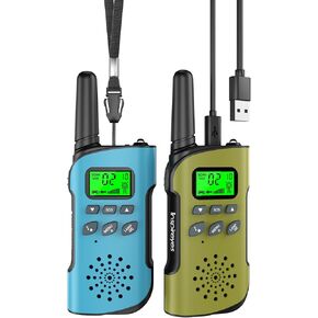 Walkie Talkies for Kids Rechargeable, 48 Hours Working Time 2 Way Radio Long Range, Outdoor Camping Games Toy Birthday Xmas Gift for Boys Age 8-12 3-5, 4 Pack Camouflage