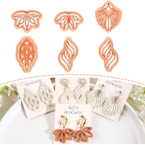 Puocaon Bow Polymer Clay Cutters - 9 Pcs Clay Cutters for Polymer Clay Jewelry Bowties Shape, Cute Conquette Aesthetic Clay Earring Cutter, Bowtie Polymer Clay Earring Cutter