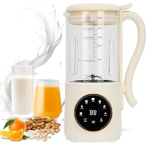 9 in 1 Automatic Soy Milk Maker, 47oz (1400ml) Nut Milk Maker, with Self-Cleaning, 16 Blades Makes Almond Milk, Oat Milk, Plant Milk, Juice with 24H Delay Timer, Boiling Water And Keep Warm Functi