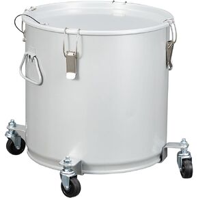 Fryer Grease Bucket 8 Gal, Fryer Oil Bucket with Lid, Oil Disposal Caddy w/Rust-Proof Coating, Coated Carbon Steel Oil Filter Pot with Caster Base, Oil Transport Container w/Lock Clips & Filter Bag