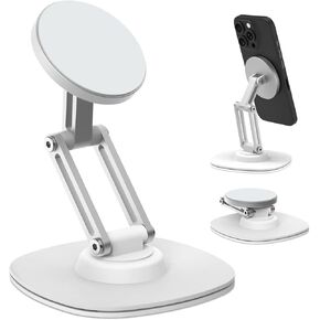 TIGRIS 360° Rotating Magnetic Phone Stand for Desk, Adjustable Foldable & Portable Aluminum Stand with Angle Adjustment Cell Phone Holder, Compatible with MagSafe iPhone 16/15/14/13/12 Pro Max