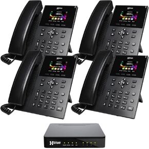 XBLUE QB1 System Bundle with 10 IP8g IP Phones Including Auto Attendant, Voicemail, Cell & Remote Phone Extensions & Call Recording