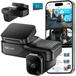Dash Cam Front Inside, 4G LTE Security Cam for Car, Remote Live-View, Instant Alert via App, Cloud, IR Night Vision, Two-Way Talk, Dual FHD Dash Camera, 24/7 Parking Mode, GPS, OBD Cable Includs (L7)
