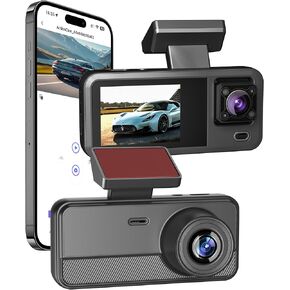 Dash Camera for Car, 1080P WiFi Front Dual Channel Dash Cam, Dash Camera for Cars 2.0" IPS Screen, Loop Recording, App Control, G-Sensor, Night Vision, Parking Mode, Support Max 64G