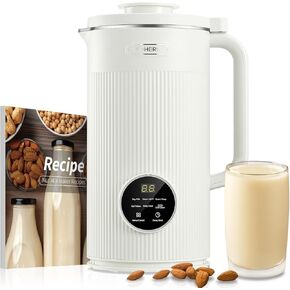 FOHERE 35oz 6 in 1 Nut Milk Maker Machine, 1000ml 800W Automatic Soy Milk Maker for Plant-Based Milk, Almond, Oat, Juice, Baby Food, With 12H Timer/Self-Cleaning/Keep Warm/Boil Water, Cream