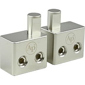 Audiopipe PB-P102 Amp Input Reducers with Offset Stub and 1/0 Gauge Connecors (Pair) (Dual)