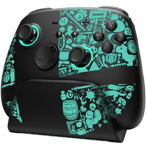 PALPOW Luminex Switch Pro Controller with Charging Dock, Switch Controller Wireless Compatible with Switch/OLED, Bluetooth Controller with Hall Effect/7 LED Colors/Turbo/App link
