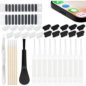 57 Pack USB C Dust Plug ، سلسلة متوفرة iPhone 16、14、13、12、11 、 ، قابلة للتطبيق على نماذج أجهزة USB C