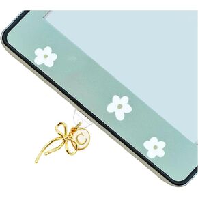 MORWLAT Bow Letters Dust Plug Charm Compatible with Kindle Paperwhite,Type C/USB C Dust Plug, Women Gift for E-Reader Lover Teachers Students (K)