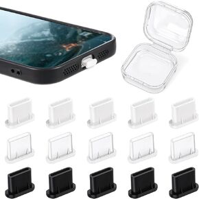 USB C Dust Plug, 15 Pcs Silicone Charger Protector USB C Plug Cover USB C Port Cover Waterproof Protection Type C Charging Port Caps Compatible with Most Smartphones Equipped with Type C Port