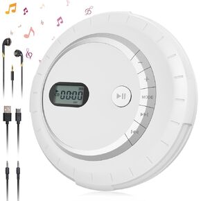 Portable Bluetooth CD Player - Bluetooth CD Player for Car with Anti-Skip Protection, Small Rechargeable CD Player for Home, Walkman CD Player Portable with Headphones with HiFi Stereo Sound