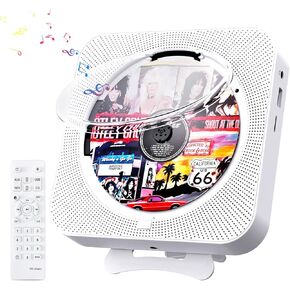 CD Player Portable Bluetooth with HiFi Speakers & LED Screen | FM Radio, USB/TF/AUX Support | for use at Home, Office & Audiophiles