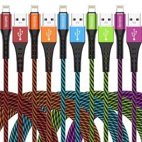Aeibxiy iPhone Charger, 5Pack 10FT [Apple MFi Certified] Lightning Cable Nylon Braided Fast Charging Phone Cord Compatible with iPhone 14 13 12 11 Pro Max XS XR X 8 iPad