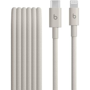 Beats USB-C إلى Cable المنسوج المنسوجة الشحن السريع الشاحن المتين/الخالي من التشابك لأجهزة Apple W Lightning Ports (1.5 M ، 5 FT)-Bolt Black