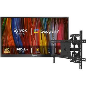 SYLVOX Outdoor TV with TV Mount, 65 inch Smart Outdoor TVs, 4K Weatherproof Television for Outside, Support Google Assistant, Chromecast, 1000 nit Brightness Partial Sun (Deck Pro 2.0/2024)