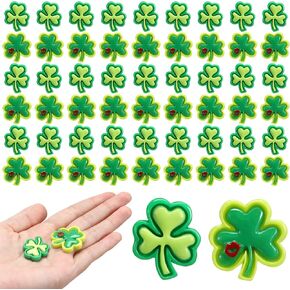 Giegxin 60 Pcs St. Patricks Day Mini Resin Decorations DIY Crafting Resin Decor Lucky Irish Clover Flatback Craft Embellishment Hairpin Decor Accessories for Irish Day Craft Making (Various Resins)