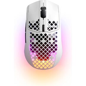 SteelSeries Aerox 3 Wireless - Super Light Gaming Mouse, 18,000 CPI TrueMove Air Optical Sensor, Bluetooth Cordless/Wireless PC Gaming Mice for Computer and Laptop, Water Resistant, Snow (Renewed)
