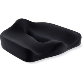 Ergonomic Seat Cushion for Tailbone Pressure Relief - Memory Foam Seat Pad for Comfort & Posture Improvement - Ideal for Office Chair,Desk Chairs, Car Seats, Wheelchairs, Home & Office Use(Dark Gray)