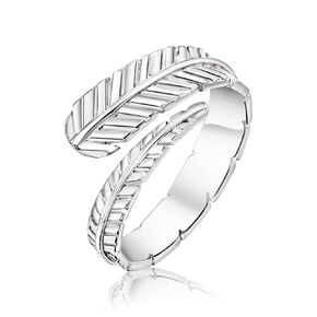 Adjustable Feather Ring - 14K Gold Plated over 925 Sterling Silver Customizable Open Ended Spiral Ring, Dainty Flexible Feather Ring, Wrap and Fit to Every Finger, Handmade Jewelry Rings for Women
