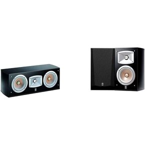 Yamaha NS-C444 Center Channel Speaker + Yamaha NS-333 Bookshelf Speakers (Pair) Black