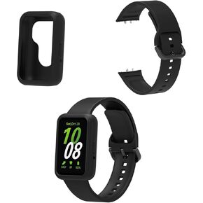 Compatible with Samsung Galaxy FIT 3 Case Cover & Band, Silicone Sport Band with Protector Cover Cases for Samsung Galaxy FIT 3 SM-R390 Activity Tracker