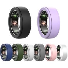 تغطية السيليكون متوافقة مع حلقة Oura Gen 4/Gen 3/Samsung Galaxy Ring ، 8 حزمة من السيليكون المضاد للخلع للنساء للنساء (S لمدة 6-10)