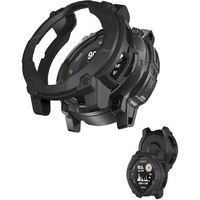 Case for Garmin Instinct 3 45mm,NOUKAJU Smartwatch Cover TPU Material,Easy to Install,Drop-Proof,Soft,Protective Cover for Garmin Instinct 3-45mm(Black)