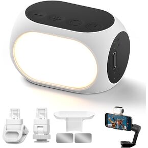 Magnetic Fill Light for Gimbal Stabilizer, Gliship 40 Led Portable Clip Cell Phone Selfie Light Rechargeable Selfie Light with 3 Lights Modes Compatible with Osmo Mobile DJI OM5 Phone Camera