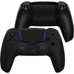 eXtremeRate Luna Redesigned Black Front Shell Touchpad Compatible with ps5 Controller BDM-010 020 030 040 050, Textured Black Replacement Bottom Shell Back Cover Compatible with ps5 Controller
