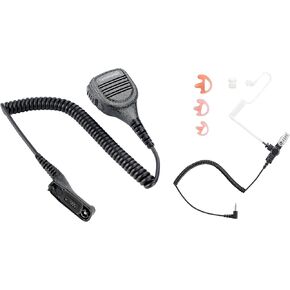 commountain Speaker Mic for Motorola Radios APX 6000 7000 8000 4000 XPR 7350e 7550e 7550 7350 6550 6350 Series and 3.5mm Listen Only Acoustic Tube Earpiece Bundle