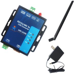 Serial RS232 RS485 to LoRa Converter Point to Point LoRa Transmission Terminal USR-LG206-H-P 803~930MHz (USR-LG206-H-P * 1 Set （with Folding Antenna）)