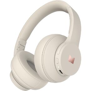 Monster Mission 100 Bluetooth Headphones, On Ear Headphones with Immersive Bass, Crystal Clear Call, 40H Playtime, Bluetooth 5.4, Comfortable Fit Wireless Headset for Travel Work (White)