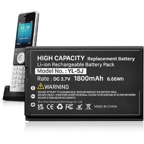 1800mAh بطارية YL-5J متوافقة مع yealink W56HB W59R W56H/P W59VR W76P W60P W77P W79P W56-BATT ONE TALK IP DECT 3.7V