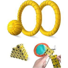 Dog Flying Disc Toy， Soft Indestructible Dogs Flying Disc Pack ，for Aggressive chewers Medium Large Dog (1Flying Disc+1Ring)