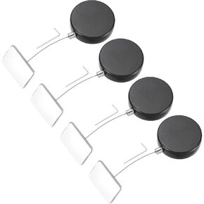 MECCANIXITY 3.3ft Retractable Cable Lock with Square Patch Remote Control Security Lock with Adjustable Cord Tether Anti Theft for Laptop, TV, 150 G, Black, 4 Pack