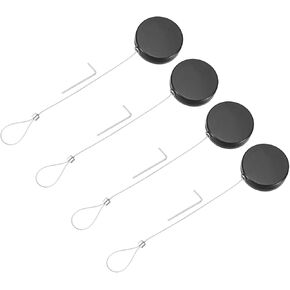 MECCANIXITY 3.3ft Retractable Cable Lock with Latch Remote Control Security Lock with Adjustable Cord Tether Anti Theft for Laptop, TV, 150 G, Black, 4 Pack